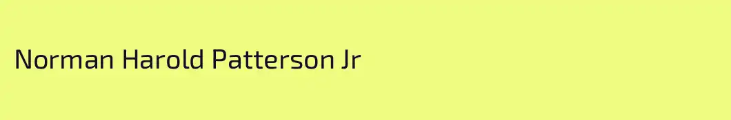 Norman Harold Patterson Jr